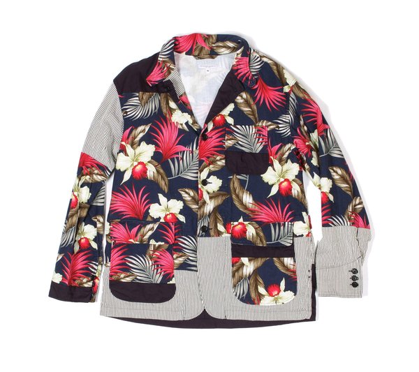 Engineered Garments Java Cloth Loiter Jacket - Navy Hawaiian
