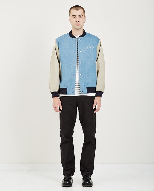 saturdays nyc スタジャン　varsity jacket award Saturdays NYC WELSH DENIM VARSITY JACKET - INDIGO | Garmentory