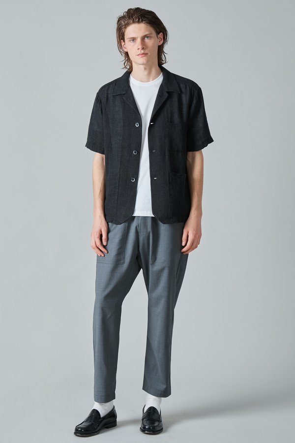 Barena Bota Datolo Linen Camp Shirt - Nero Barena Bota Datolo Linen Camp Shirt - Nero