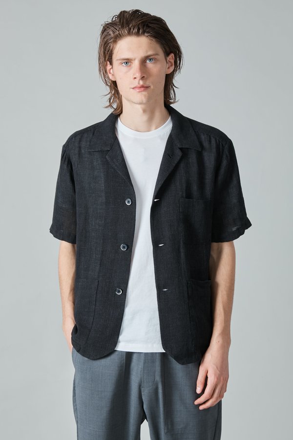Barena Bota Datolo Linen Camp Shirt - Nero Barena Bota Datolo Linen Camp Shirt - Nero