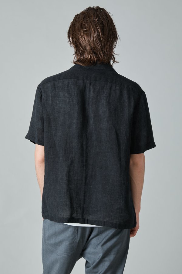 Barena Bota Datolo Linen Camp Shirt - Nero Barena Bota Datolo Linen Camp Shirt - Nero