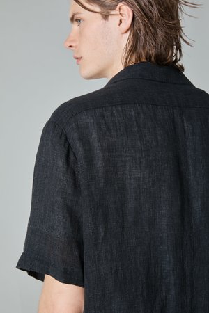 Barena Bota Datolo Linen Camp Shirt - Nero Barena Bota Datolo Linen Camp Shirt - Nero