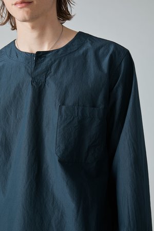 TSS Cotton Silk Micro Faille Henley - Navy TSS Cotton Silk Micro Faille Henley - Navy