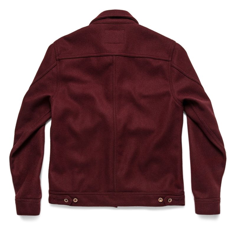Taylor Stitch The Long Haul Jacket - Burgundy Melton Wool