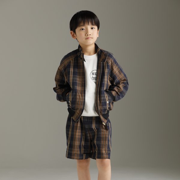 Kid's unisex Arch & Line Madras Short Kid's unisex Arch & Line Madras Short
