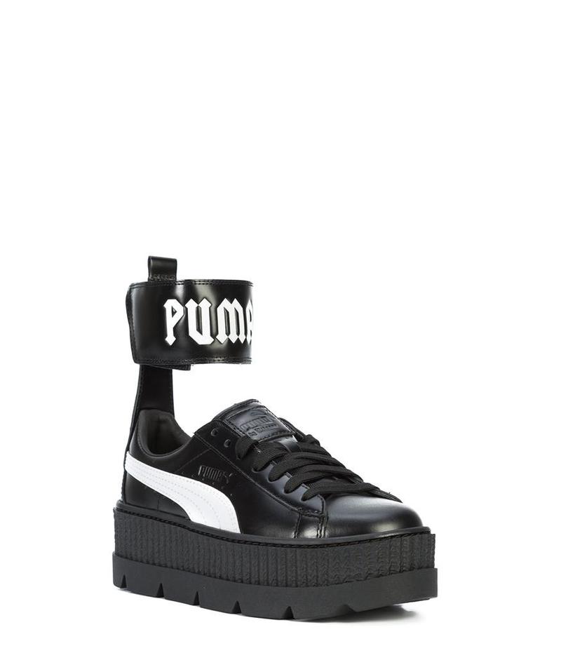 Rihanna x Puma Ankle Strap Leather Sneaker Black Garmentory