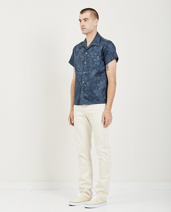 Naked & Famous ALOHA SHIRT - DOUBLE JACQUARD TROPICAL BLUE Naked & Famous ALOHA SHIRT - DOUBLE JACQUARD TROPICAL BLUE