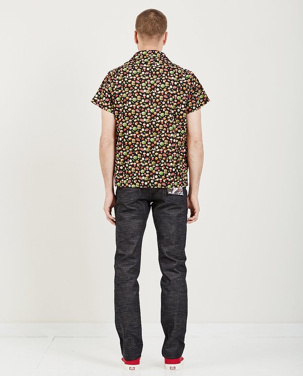 Naked & Famous ALOHA SHIRT VINTAGE FAST FOOD - BLACK Naked & Famous ALOHA SHIRT VINTAGE FAST FOOD - BLACK