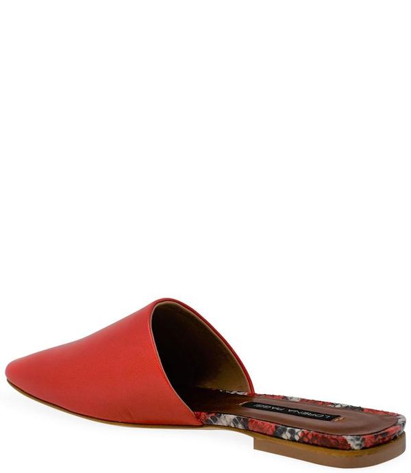 Lorena Paggi Flat Slip On Sandal - Rosso Lorena Paggi Flat Slip On Sandal - Rosso