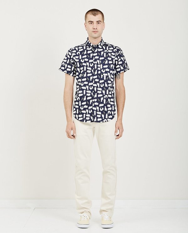 Naked & Famous SHORT SLEEVE EASY SHIRT - NAVY Naked & Famous SHORT SLEEVE EASY SHIRT - NAVY