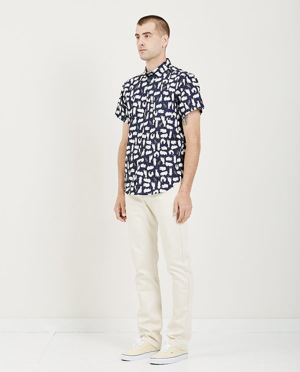 Naked & Famous SHORT SLEEVE EASY SHIRT - NAVY Naked & Famous SHORT SLEEVE EASY SHIRT - NAVY