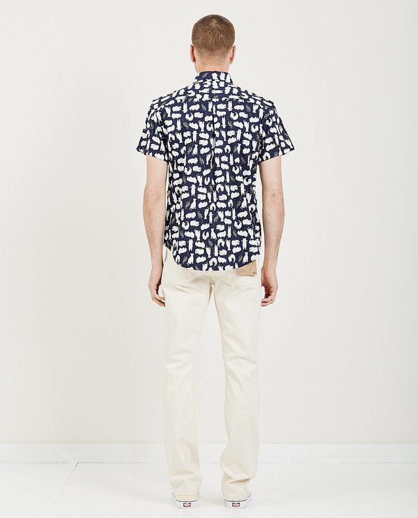 Naked & Famous SHORT SLEEVE EASY SHIRT - NAVY Naked & Famous SHORT SLEEVE EASY SHIRT - NAVY