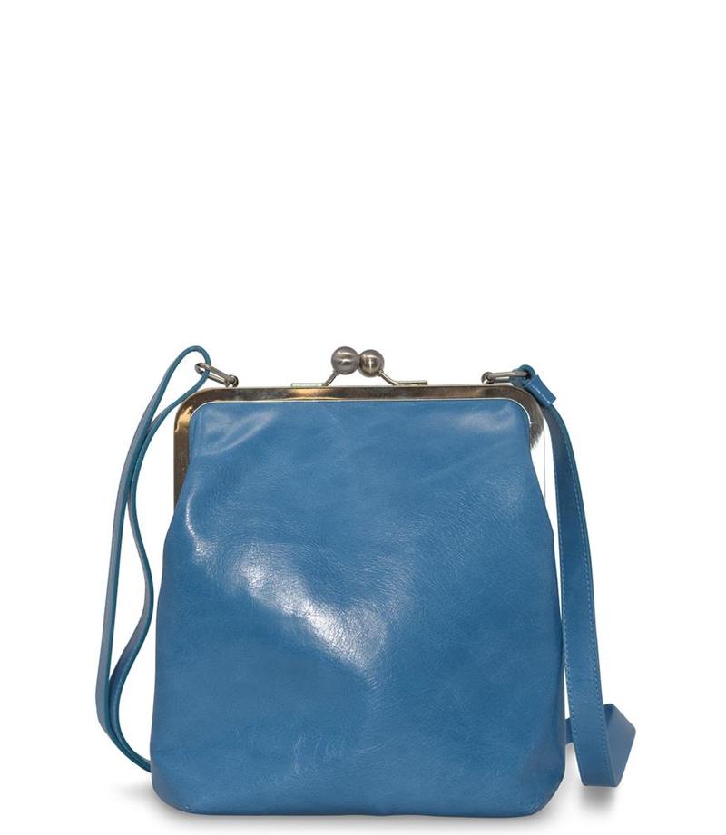 Volker Lang Leather Small Lola Clip Bag Azzurro on Garmentory