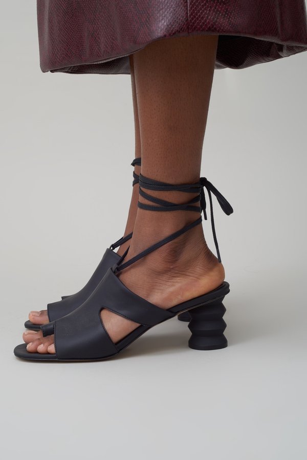 Nomia Twyla Lace Up Mule - Matte Black Nomia Twyla Lace Up Mule - Matte Black