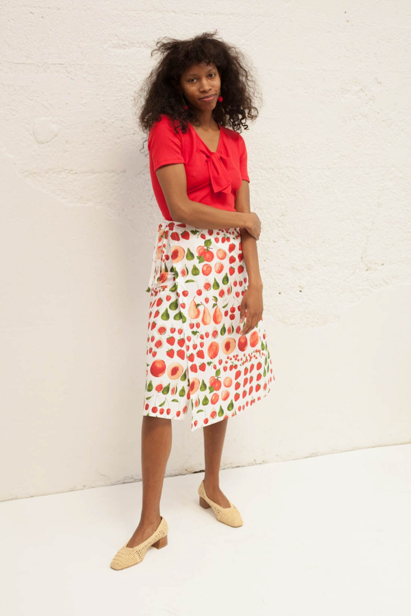 Lisa Says Gah Capri Wrap Skirt - Fruit Print | Garmentory