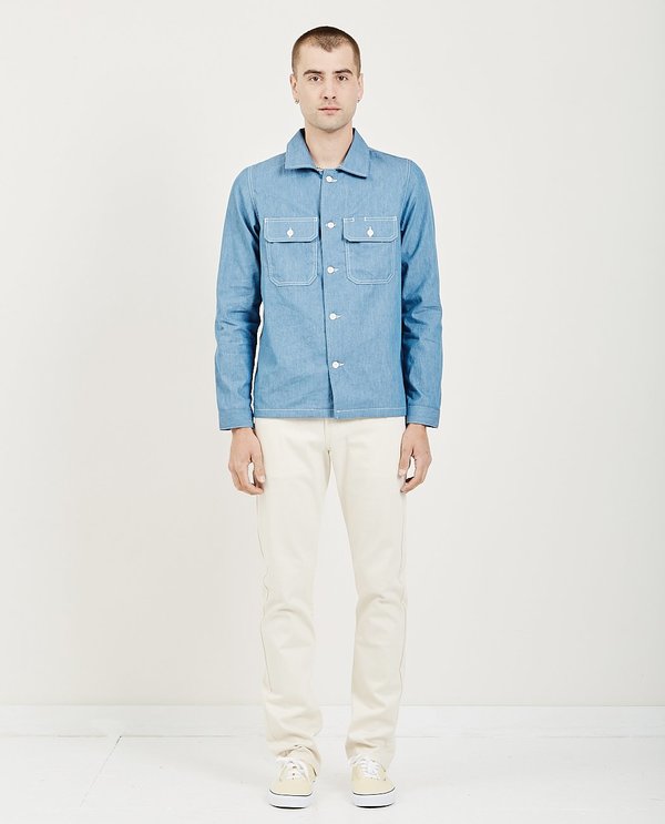 Naked & Famous Bleached Denim Workshirt - Pale Blue Naked & Famous Bleached Denim Workshirt - Pale Blue