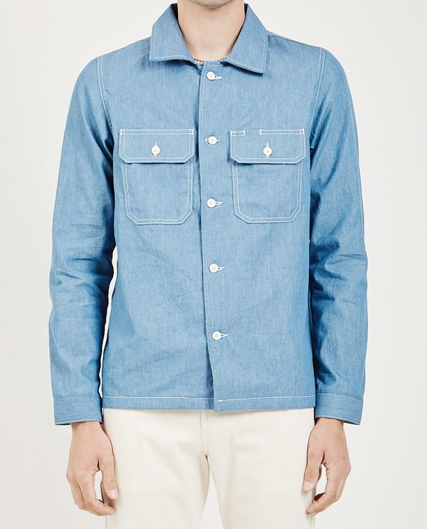 Naked & Famous Bleached Denim Workshirt - Pale Blue Naked & Famous Bleached Denim Workshirt - Pale Blue