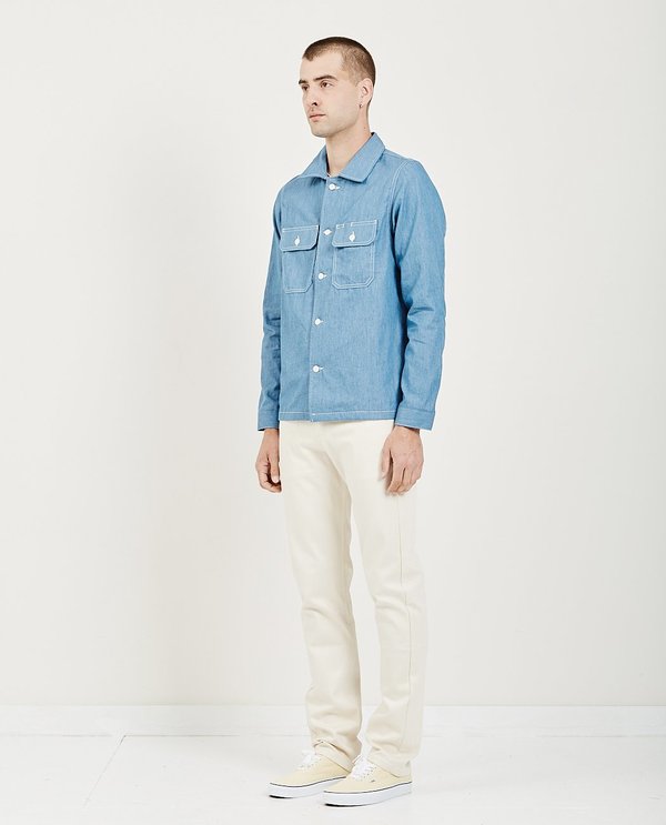 Naked & Famous Bleached Denim Workshirt - Pale Blue Naked & Famous Bleached Denim Workshirt - Pale Blue