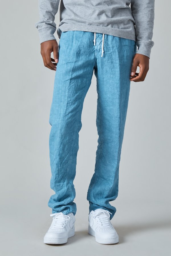 Presidents Compact Linen Dye Tripoli Trouser - Sky Presidents Compact Linen Dye Tripoli Trouser - Sky