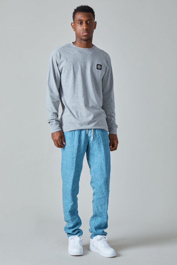 Presidents Compact Linen Dye Tripoli Trouser - Sky Presidents Compact Linen Dye Tripoli Trouser - Sky