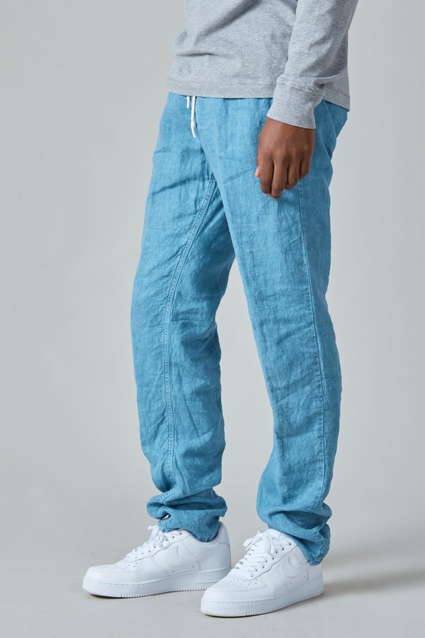 Presidents Compact Linen Dye Tripoli Trouser - Sky Presidents Compact Linen Dye Tripoli Trouser - Sky