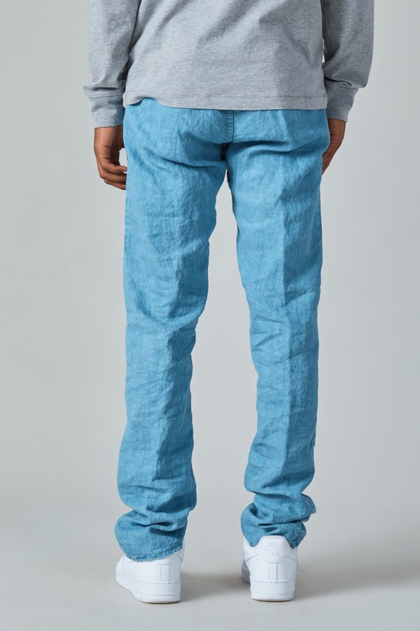 Presidents Compact Linen Dye Tripoli Trouser - Sky Presidents Compact Linen Dye Tripoli Trouser - Sky