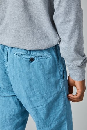 Presidents Compact Linen Dye Tripoli Trouser - Sky Presidents Compact Linen Dye Tripoli Trouser - Sky