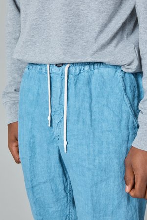 Presidents Compact Linen Dye Tripoli Trouser - Sky Presidents Compact Linen Dye Tripoli Trouser - Sky