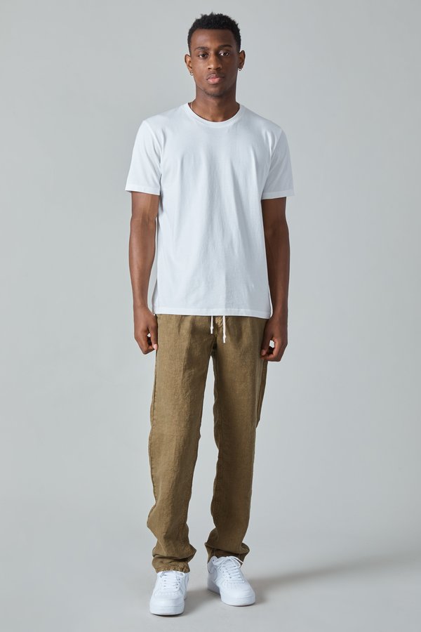 Presidents Compact Linen Tripoli Trouser - Military Green Presidents Compact Linen Tripoli Trouser - Military Green