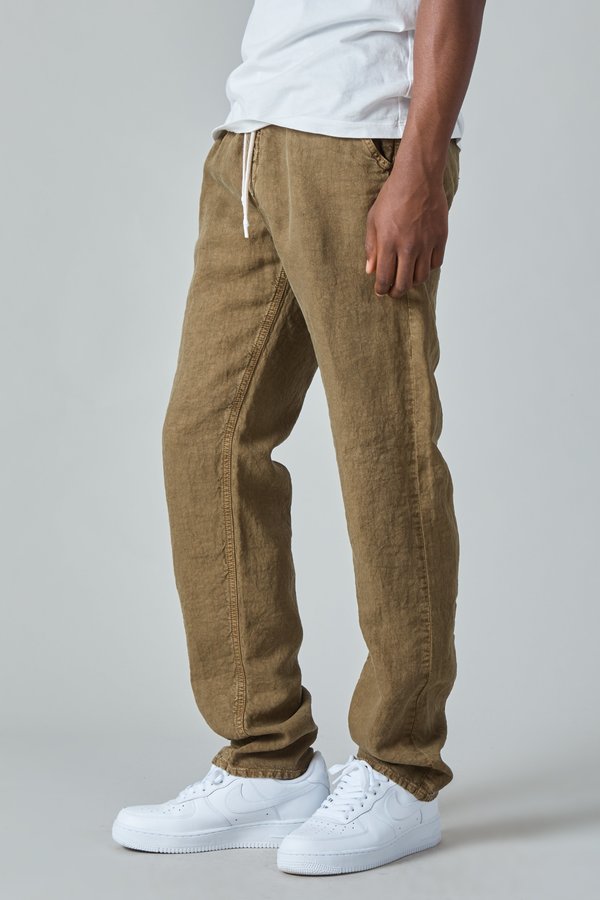 Presidents Compact Linen Tripoli Trouser - Military Green Presidents Compact Linen Tripoli Trouser - Military Green