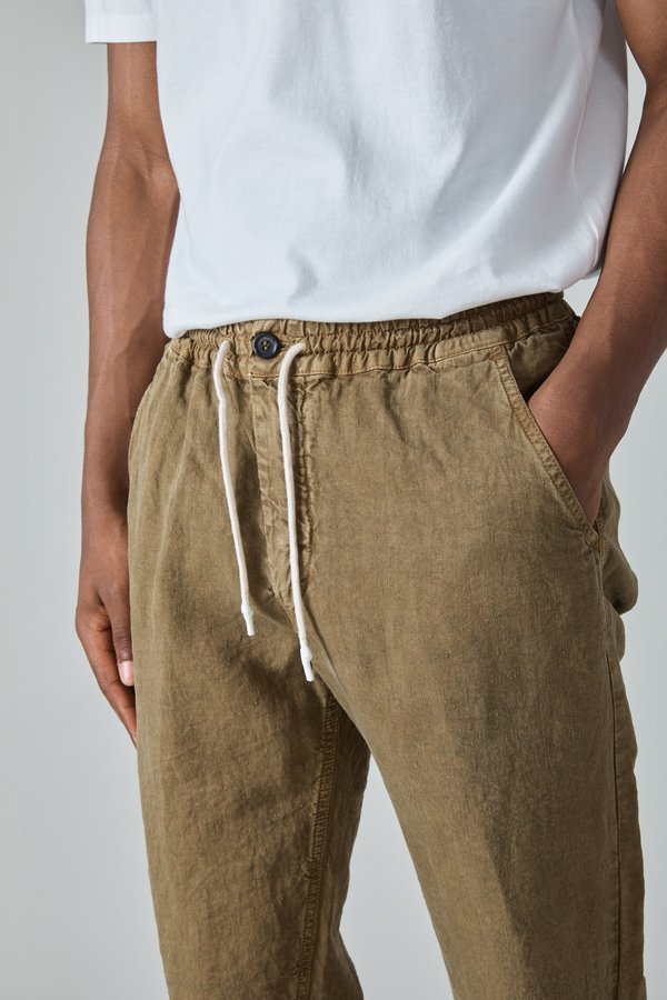 Presidents Compact Linen Tripoli Trouser - Military Green Presidents Compact Linen Tripoli Trouser - Military Green