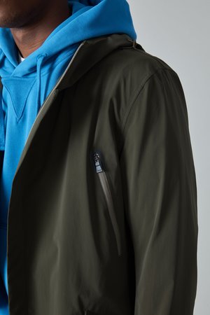 Herno Cotton Poly Fishtail Raincoat - Olive Herno Cotton Poly Fishtail Raincoat - Olive