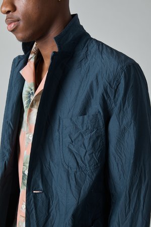 TSS Cotton Silk Micro Faille 3 Patch Pocket Jacket - Navy TSS Cotton Silk Micro Faille 3 Patch Pocket Jacket - Navy