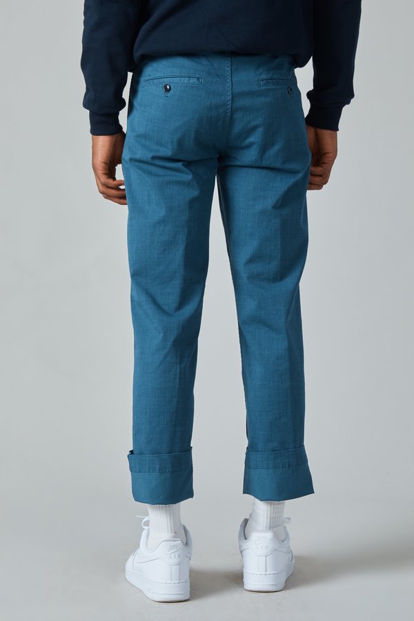 TSS Garment Dyed Textile Print Cotton Military Pants - Blue TSS Garment Dyed Textile Print Cotton Military Pants - Blue
