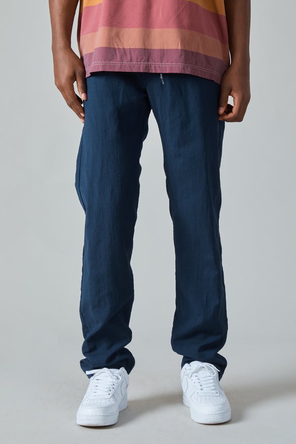 Presidents Linen Wool Tripoli Trouser - Navy Presidents Linen Wool Tripoli Trouser - Navy