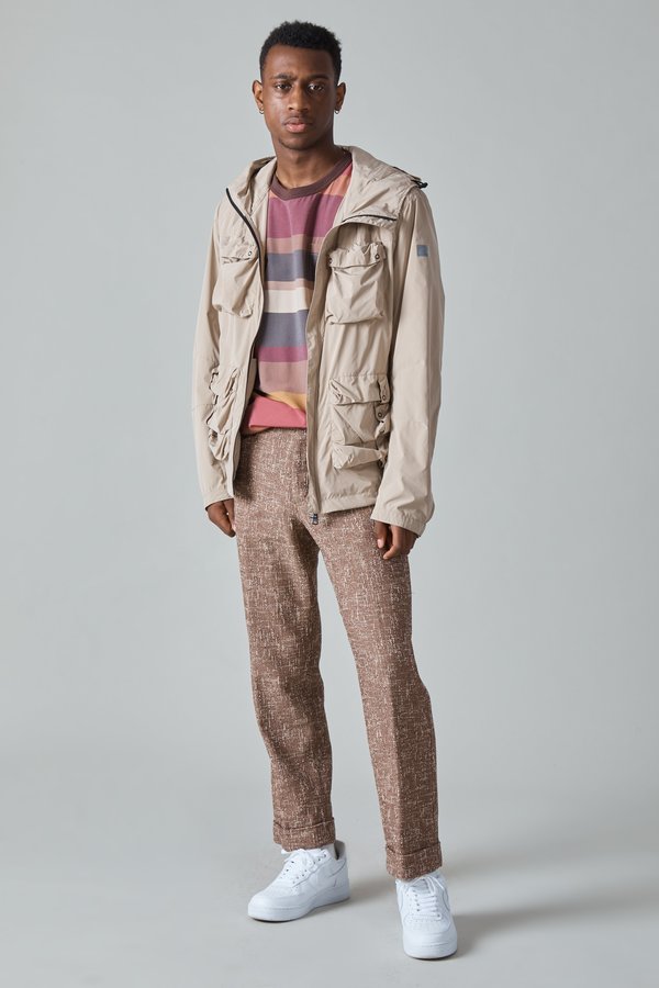 Paul & Shark Tech Nylon Taffeta Hooded Jacket - Khaki Paul & Shark Tech Nylon Taffeta Hooded Jacket - Khaki