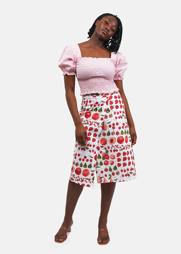 Lisa Says Gah Capri Wrap Skirt - Fruit Print | Garmentory