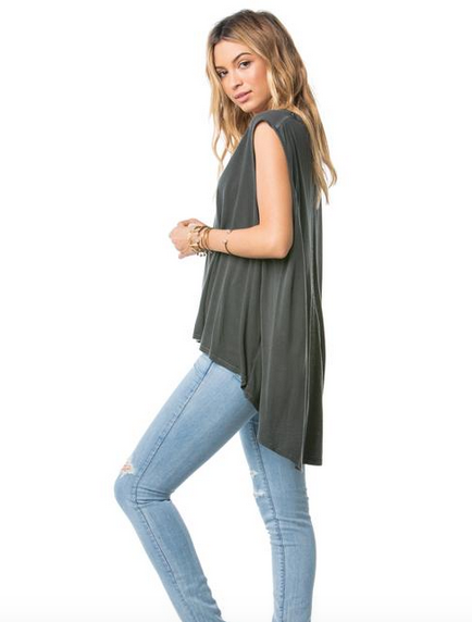 AMUSE SOCIETY Joli Knit Muscle Tank - Charcoal AMUSE SOCIETY Joli Knit Muscle Tank - Charcoal