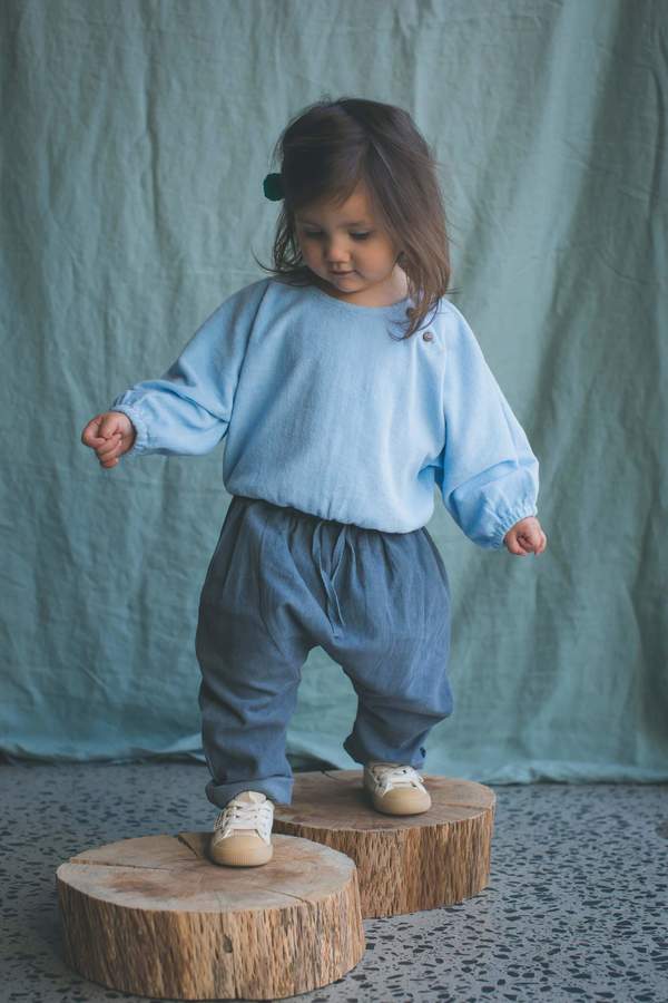 Kids Feather Drum Quinn Baby Sweater - Powder Blue Kids Feather Drum Quinn Baby Sweater - Powder Blue