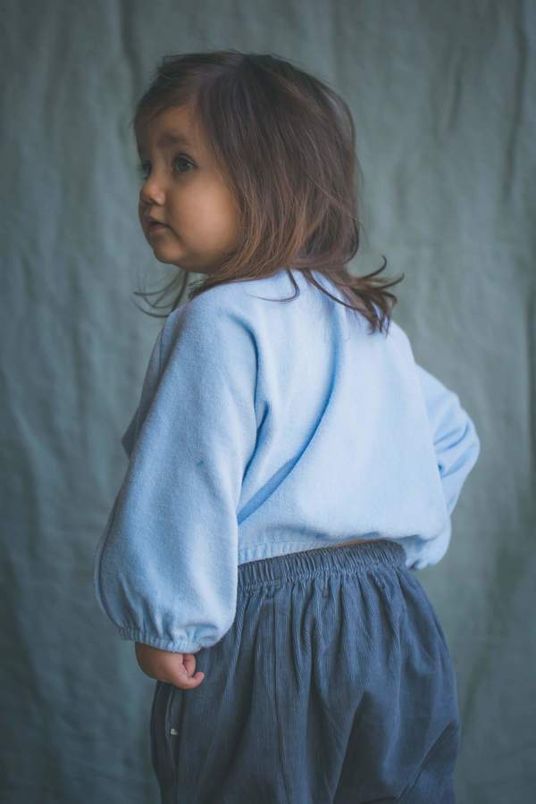 Kids Feather Drum Quinn Baby Sweater - Powder Blue Kids Feather Drum Quinn Baby Sweater - Powder Blue