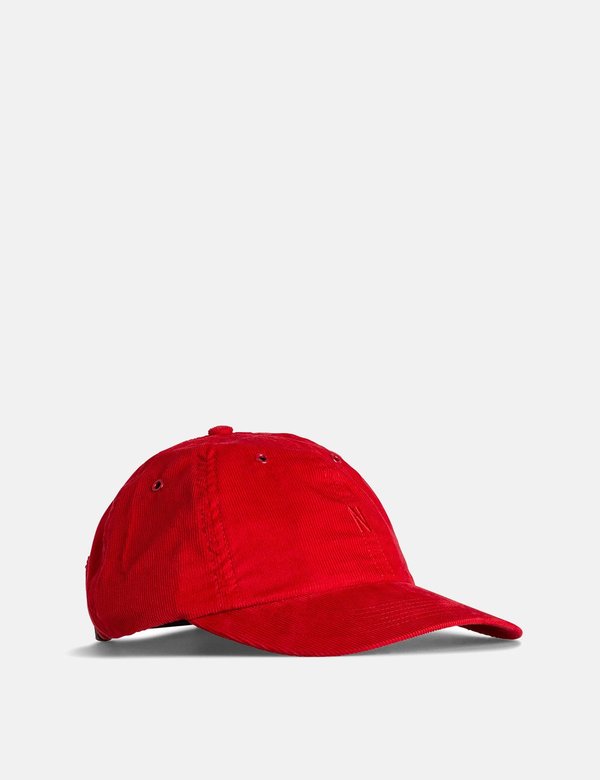Norse Projects Baby Corduroy Sports Cap - Askja Red Norse Projects Baby Corduroy Sports Cap - Askja Red