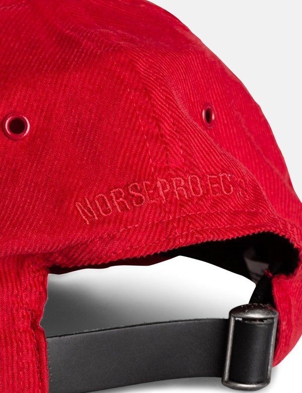 Norse Projects Baby Corduroy Sports Cap - Askja Red Norse Projects Baby Corduroy Sports Cap - Askja Red