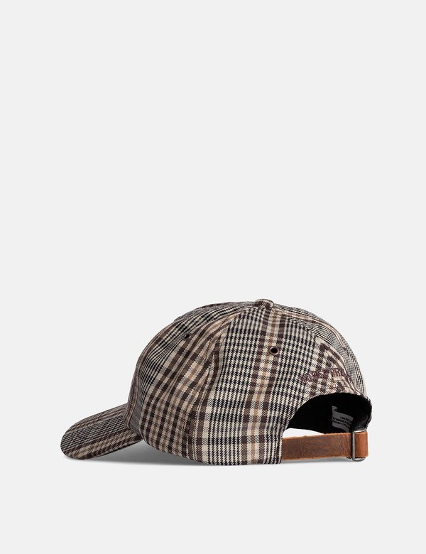 Norse Projects Compact Twill Sports Cap - Beige/Brown Check Norse Projects Compact Twill Sports Cap - Beige/Brown Check