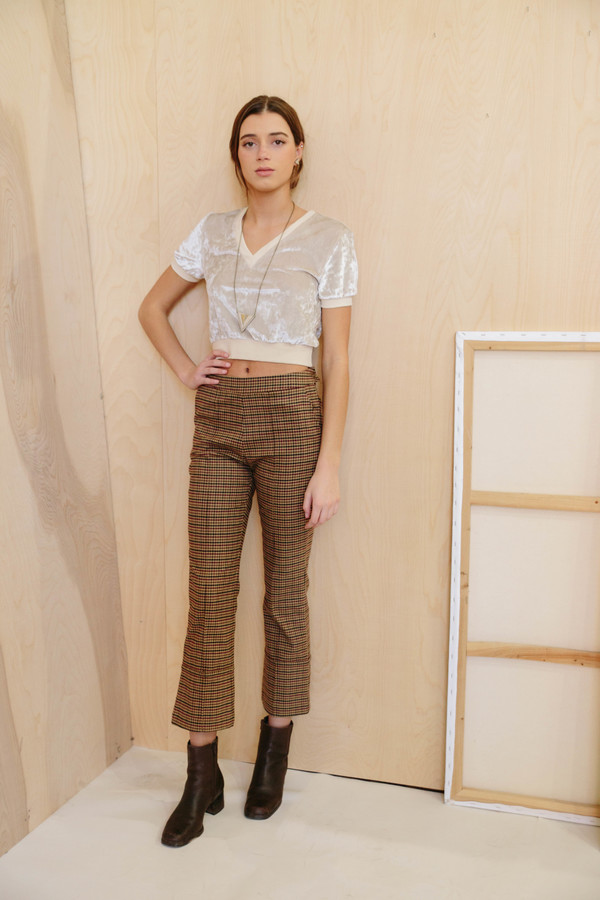 womens brown houndstooth pants