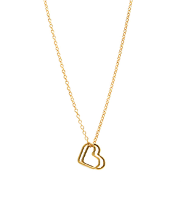 Jurate Brown 2Heart Necklace - 14k Gold Jurate Brown 2Heart Necklace - 14k Gold