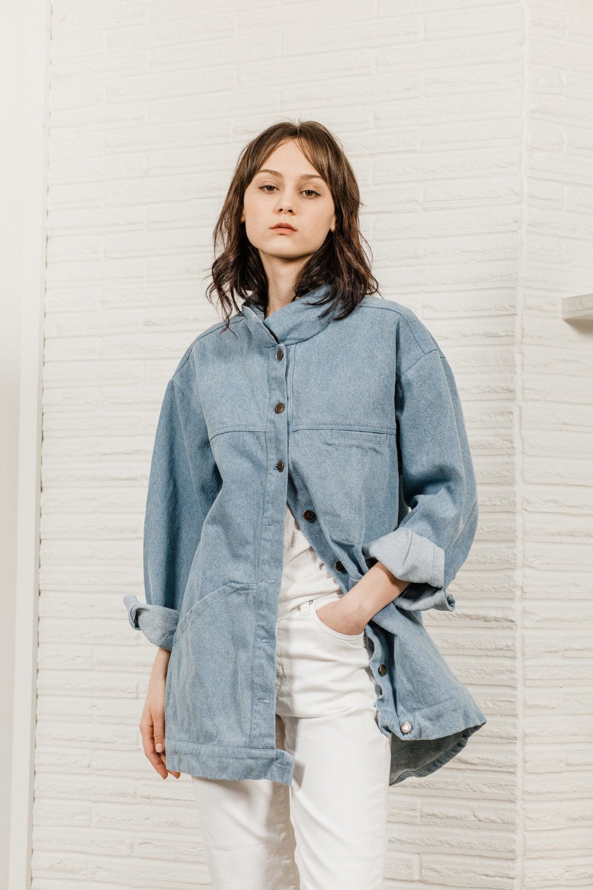Kate Towers Oversized Denim Jacket - Summer Blue  - Image 1 of 5