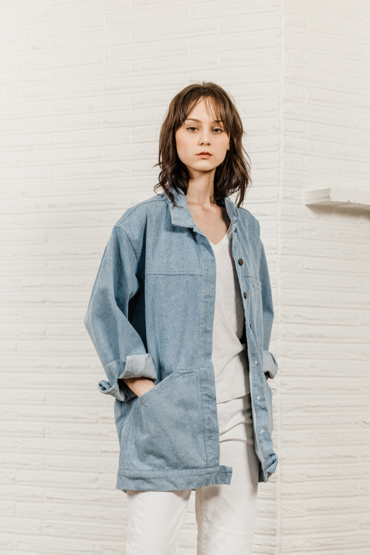 Kate Towers Oversized Denim Jacket - Summer Blue  - Image 4 of 5