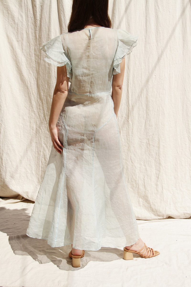 パーティードレス Sheer Chiffon Panels Silk Dress Ecommerce_Crop-211201-