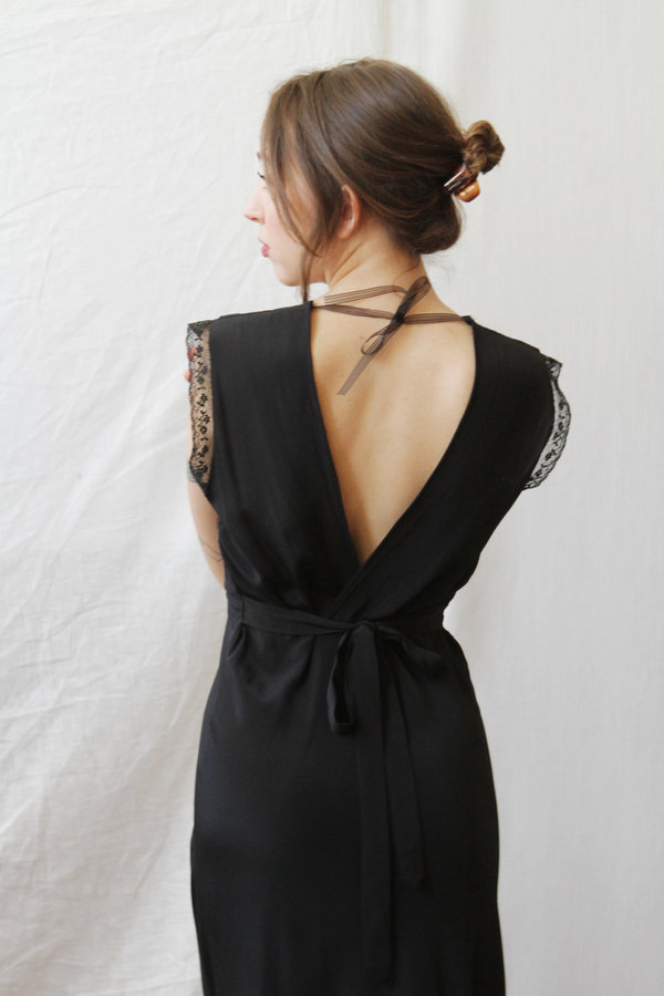 Vintage 1940's Slip Dress - Black | Garmentory
