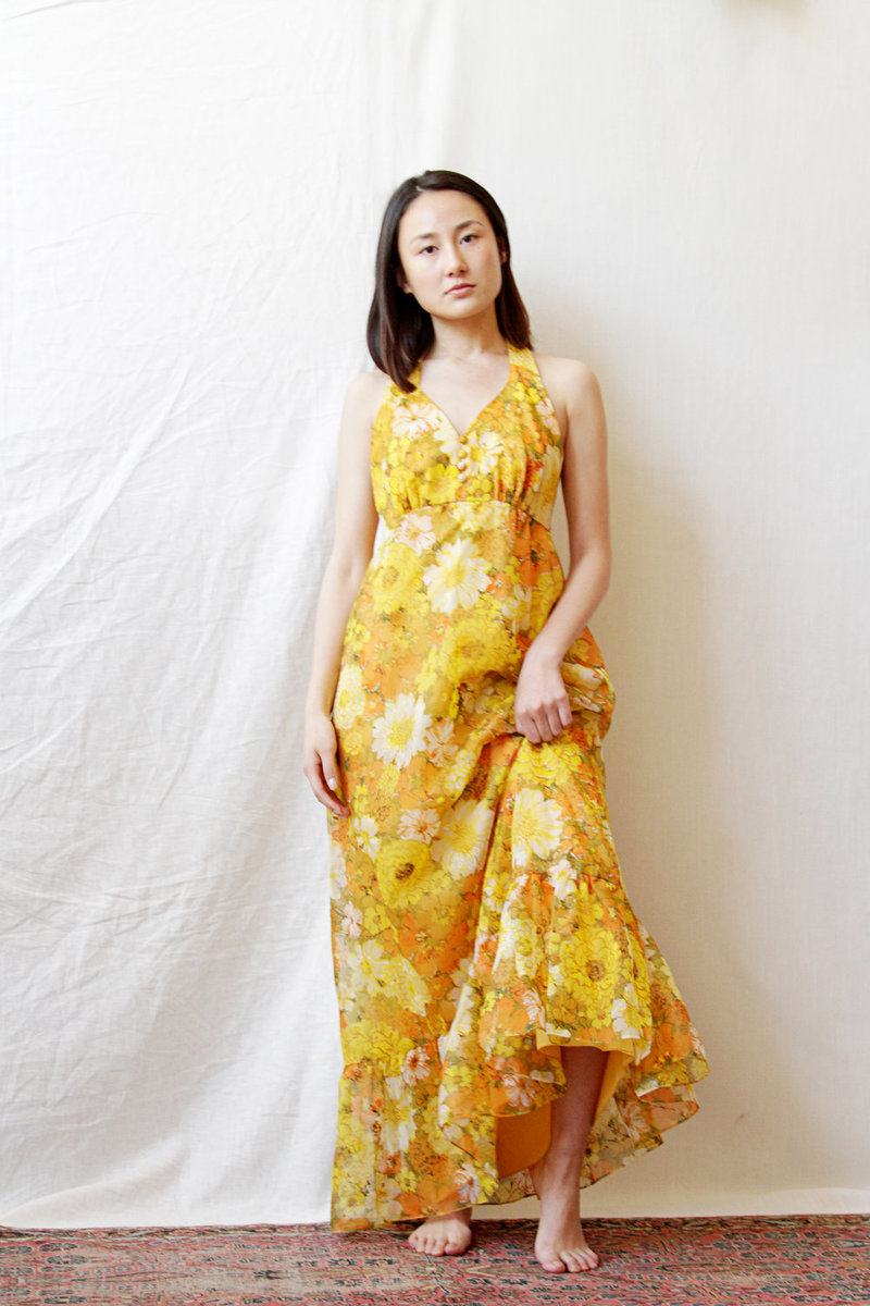 open lace back dress 1980s Garden Party Midi main image 1